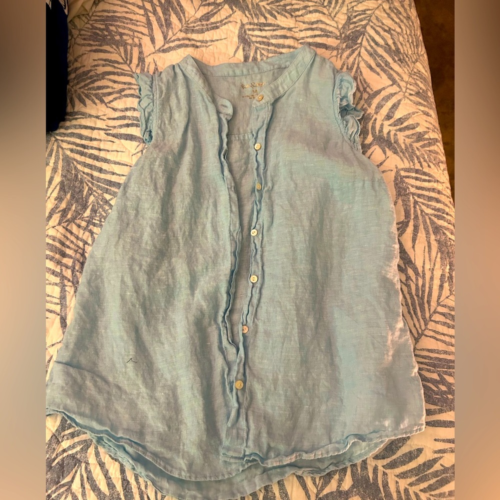 Lilly Pulitzer sky blue button down
